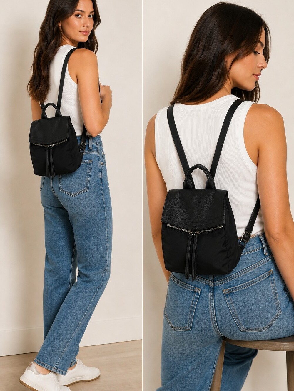 Botkier NY Nylon And Faux Leather Mini backpack